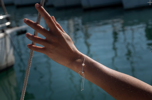 Silver Adjustable Pearl Bracelet